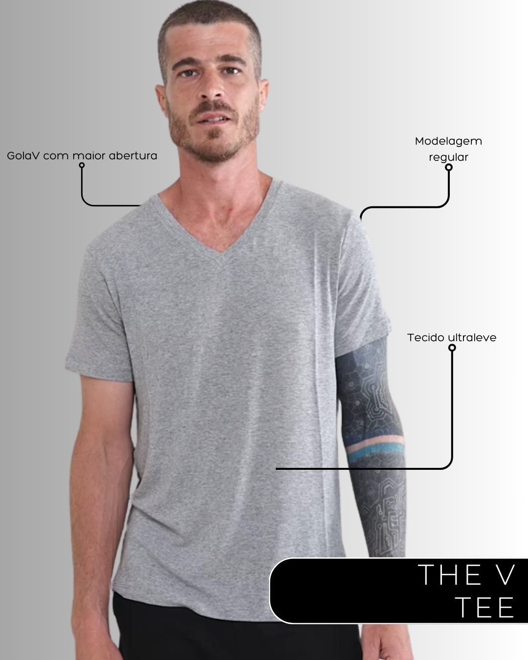Camiseta The V Cinza